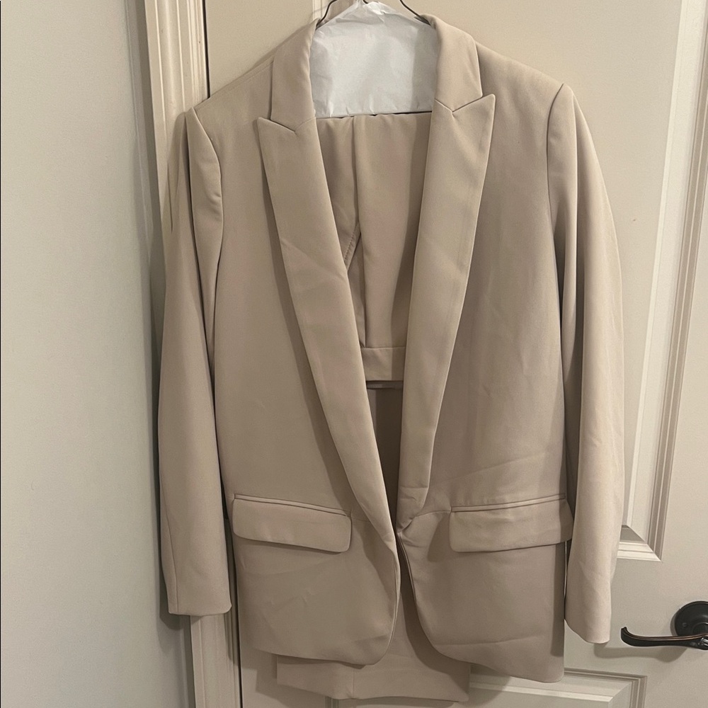 White House Black Market Cream Suit